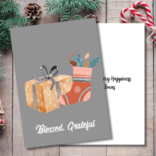 Boho christmas gift stocking christmas cards