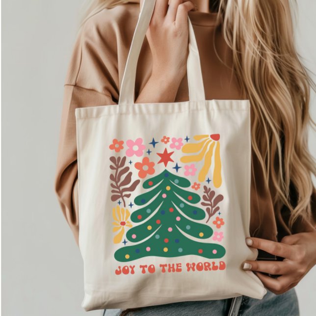 Boho Christmas Joy to The World Tote Bag (Creator Uploaded)