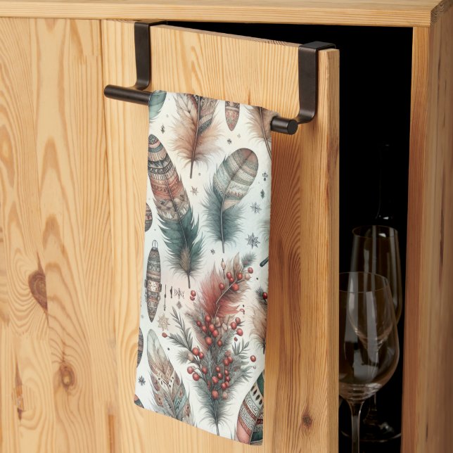 Boho Christmas Kitchen Towel (Thirds Fold)