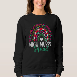 Boho Christmas Leopard Rainbow NICU Nurse Squad Nu Sweatshirt