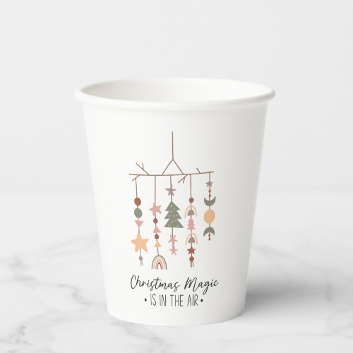 Boho Christmas Magic Festive Holiday Paper Cups