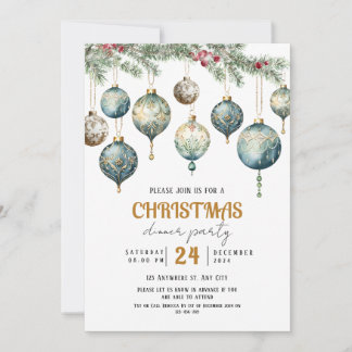Boho Christmas ornament party Invitation