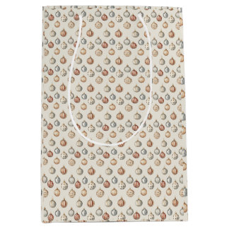 Boho Christmas Ornaments Warm Vintage Winter Medium Gift Bag