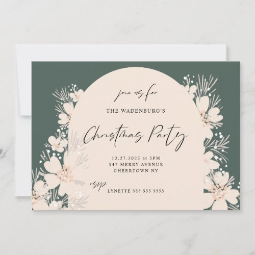 Boho Christmas Party in Desert Green Invitation