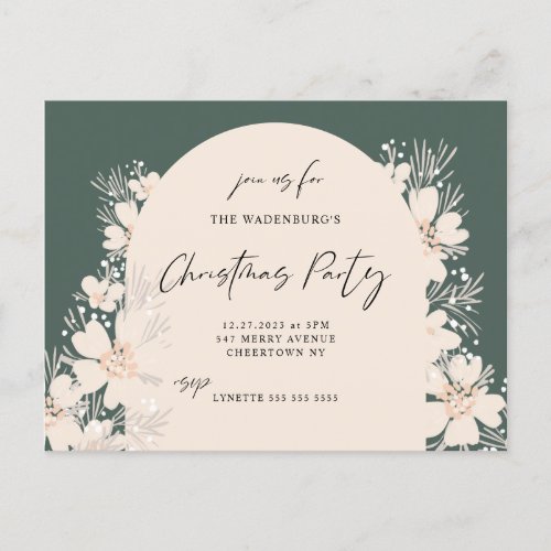 Boho Christmas Party in Desert Green Postcard