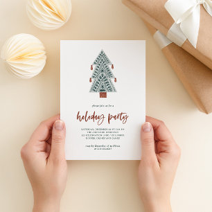 Boho Christmas Tree Holiday Party Invitation