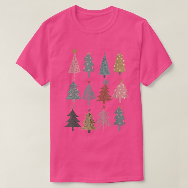 Boho Christmas Tree Merry Christmas Matching Chris T-Shirt (Design Front)