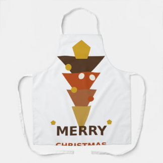 Boho Christmas Tree, Retro Earthy Holiday Apron