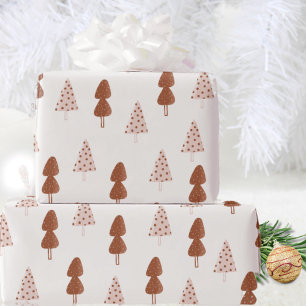 Boho Christmas Tree Whimsical Neutral Wrapping Paper