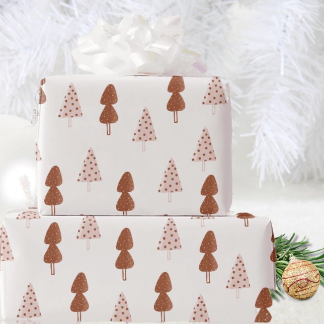 Boho Christmas Tree Whimsical Neutral  Wrapping Paper (Creator Uploaded)