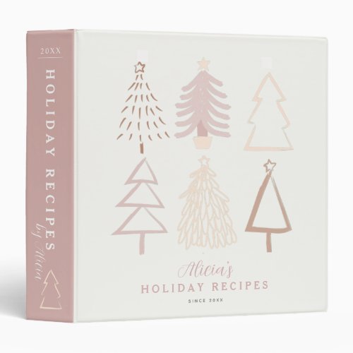 Boho Christmas Trees Holiday Recipe Binder Book