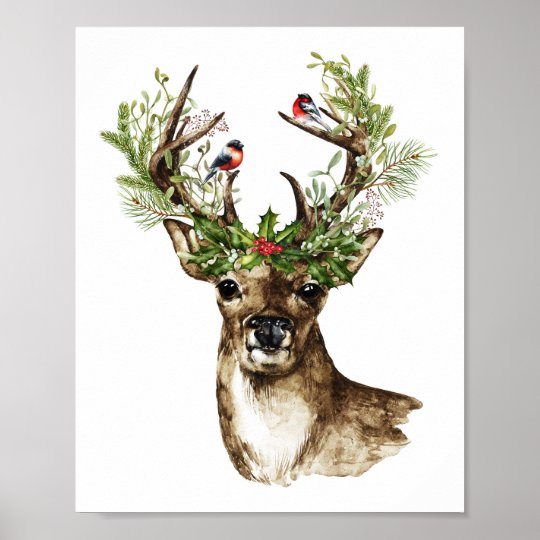 Boho Christmas Wall Art Print | Zazzle.com