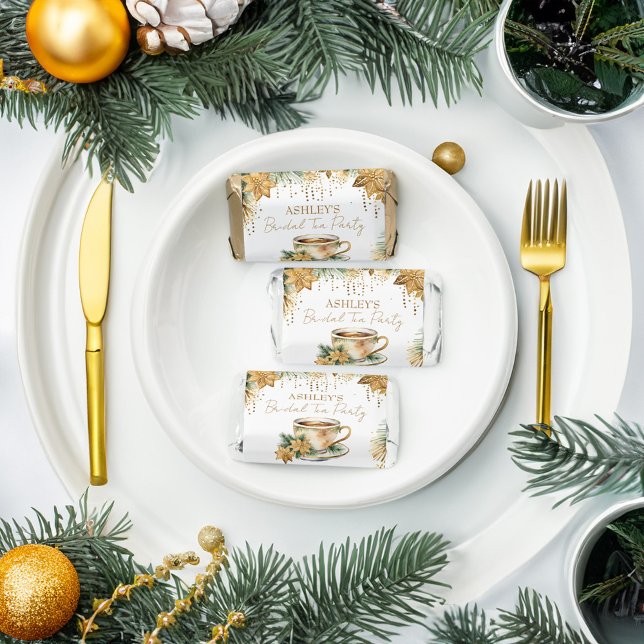 Boho Christmas winter bridal shower tea party favo Hershey's Miniatures (Boho Christmas winter bridal shower tea party candy favors Hershey's Miniatures edible favor gifts)