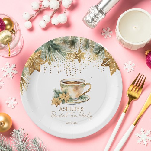 Boho Christmas winter bridal shower tea party Paper Plates