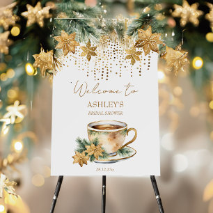 Boho Christmas winter bridal shower welcome sign