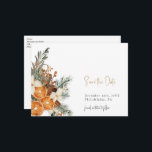 Boho Christmas winter save the date postcard<br><div class="desc">Save the date postcard with winter flowers and greenery. Find matching items in our shop or contact us.</div>