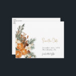 Boho Christmas winter save the date postcard<br><div class="desc">Save the date postcard with winter flowers and greenery. Find matching items in our shop or contact us.</div>