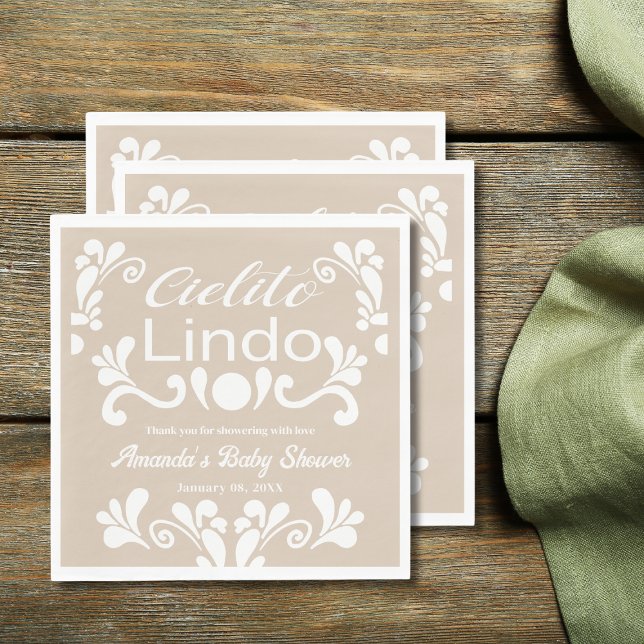 Boho Cielito Lindo Mexican Baby Shower Napkins (Creator Uploaded)