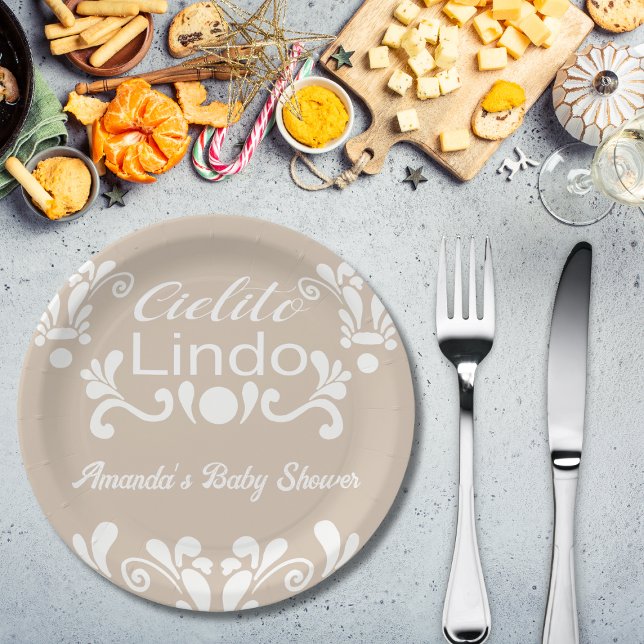 Boho Cielito Lindo Mexican Baby Shower Paper Plates (Creator Uploaded)