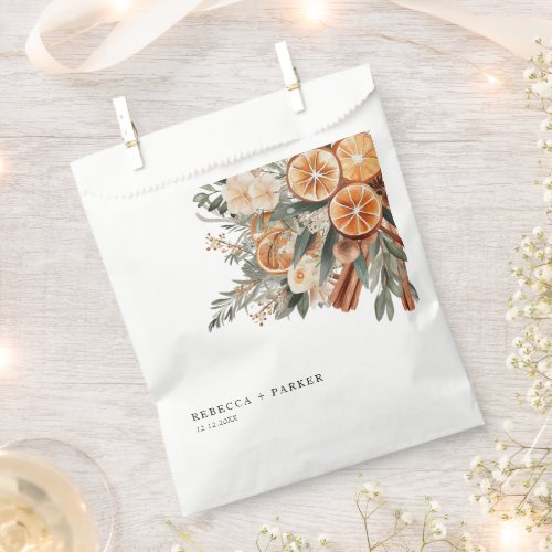 Boho cinnamon Winter botanical wedding Favor Bag