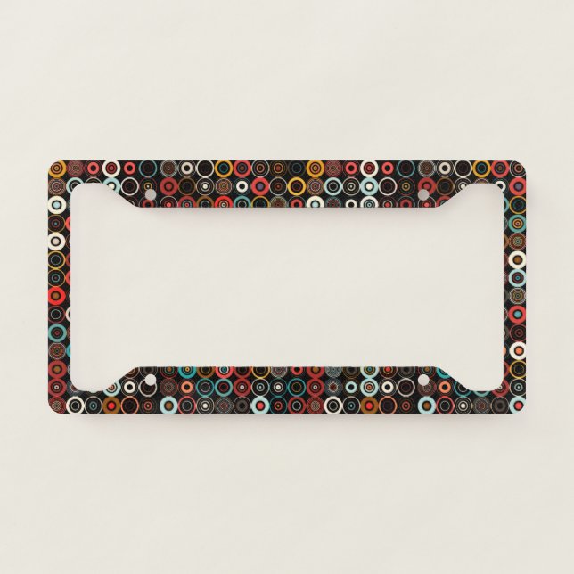 Boho Circles License Plate Frame (Front)