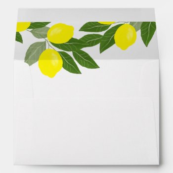 Boho Citrus Lemon Wedding Envelopes by FancyMeWedding at Zazzle