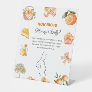 Boho Citrus Orange How big Mommy' baby Shower sign