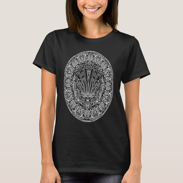 Boho Clam Shell Sea Life Mandala  Cute Bohemian Sp T-Shirt (Front)