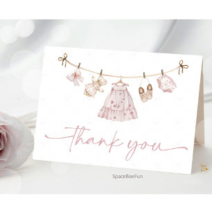 Boho Clothes Baby Shower Thank You Card