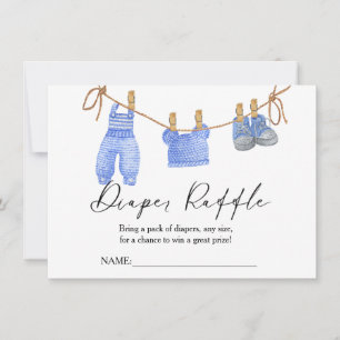 Boho Clothes Daiper Raffle for baby Shower Card