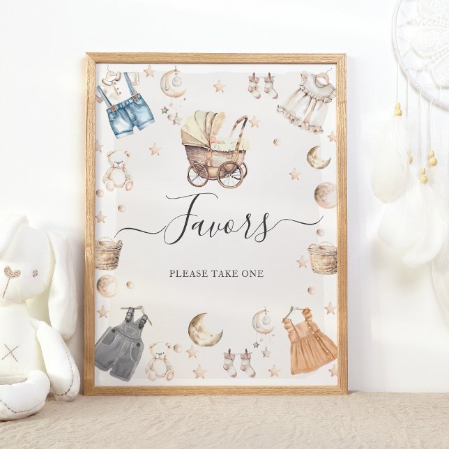 Boho Clothes Gender Reveal Favors Poster (Creator Uploaded)