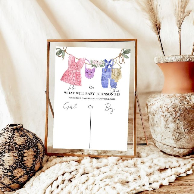 Boho Clothes He or She What Will Baby Be Sign,  Poster (Creator Uploaded)