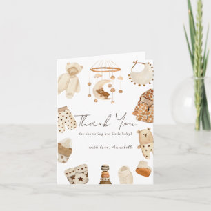 Boho Clothes Nursery Gender-Neutral Baby Shower Thank You Card