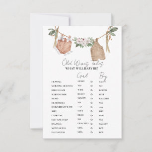 Boho Clothes Old WIves Tales Baby shower Game Card