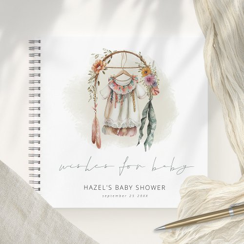 Boho Clothes Wishes Baby Shower Sage Guest Book