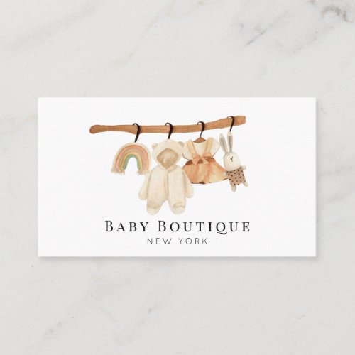 Boho Clotheslin Baby Boutique Social Media Busines Business Card