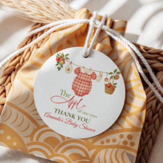 Boho Clothesline Apple Locally Grown Baby Shower Favor Tags