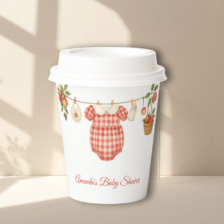 Boho Clothesline Apple Locally Grown Baby Shower Paper Cups