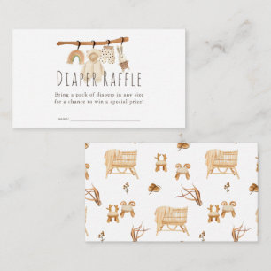 Boho Clothesline Baby Shower Diaper Raffle Ticket Enclosure Card