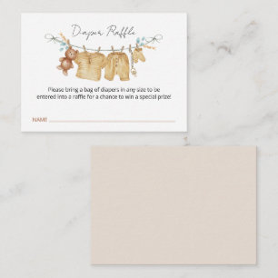 Boho Clothesline Baby Shower Raffle Card