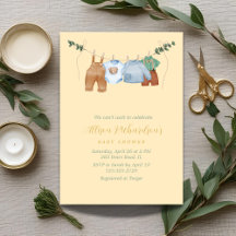 Boho clothesline boy pastel watercolor baby shower