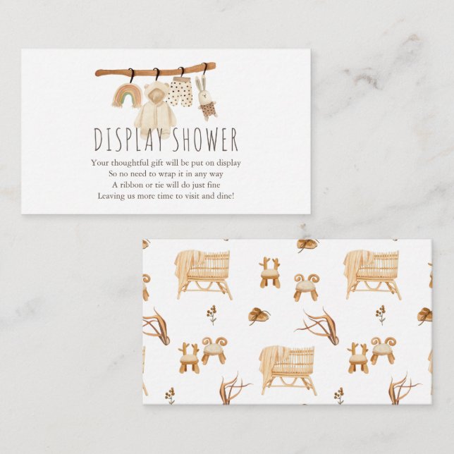 Boho Clothesline Display Shower Enclosure Card (Front/Back)