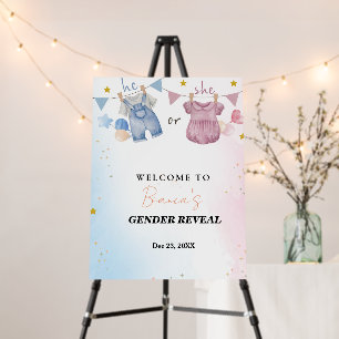 Boho Clothesline Gender Reveal Welcome Sign