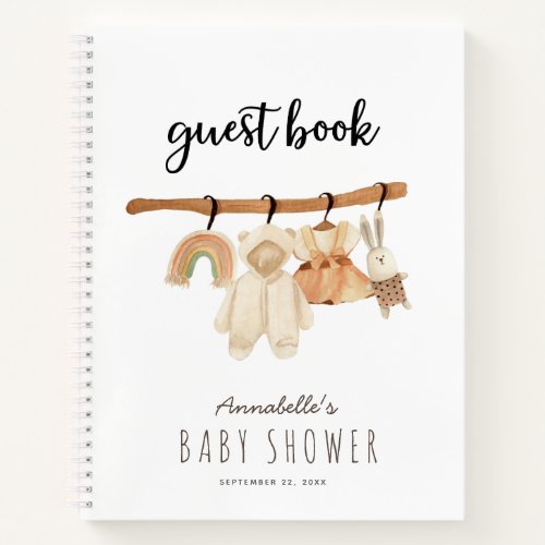 Boho Clothesline Girl Baby Shower Guest Book