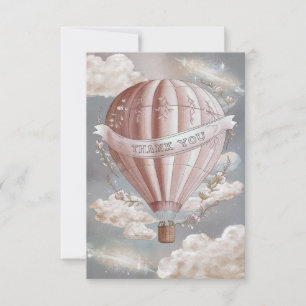 Boho Clouds Hot Air Balloon Thank You Card