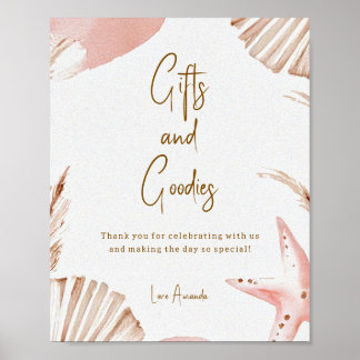 Boho Coastal Baby Shower Gifts & Goodies Sign