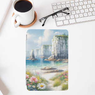Boho Coastal Cliffs Wildflower Beach Art iPad Mini Cover