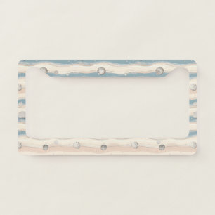 Boho Coastal Seashell Wave Pattern (7) License Plate Frame