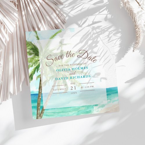 Boho Coastal Seaside Beach Wedding Save the Date