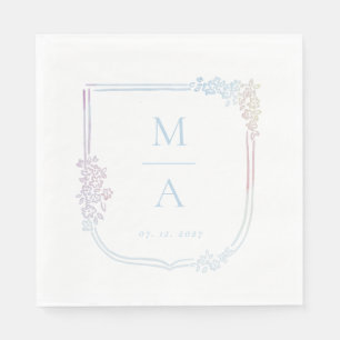 Boho Coat of arms - pastel initials Napkins